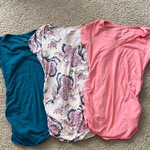 Motherhood Pink, Blue, and Floral Short Sleeve Tops